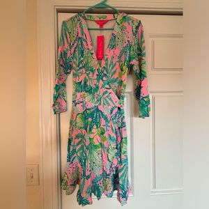 NWT Lilly Pulitzer longsleeve wrap skirt romper Size L